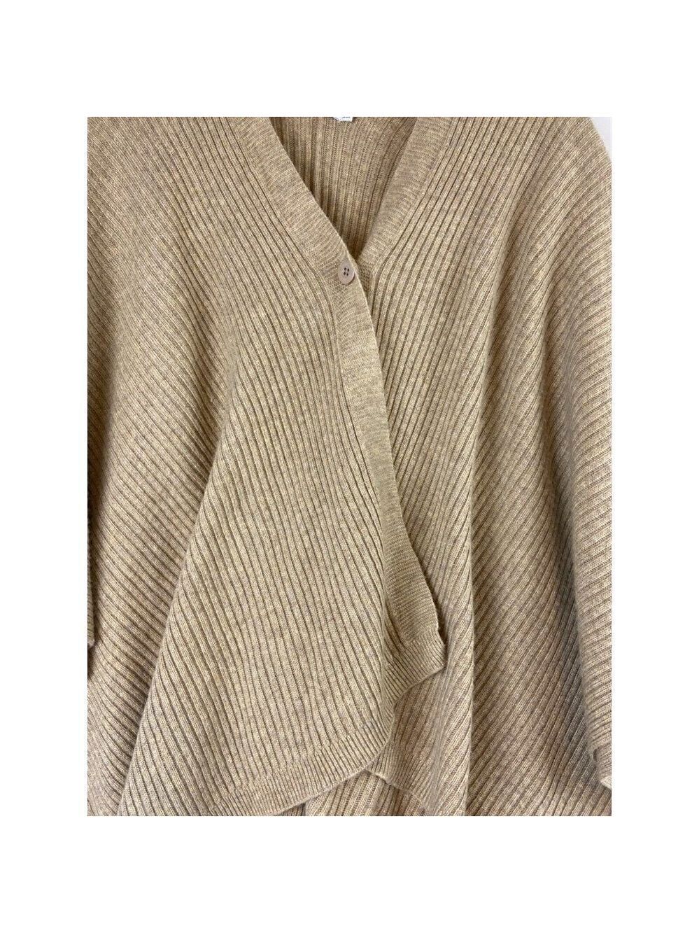 Reitmans Women's Beige Sweater Poncho One Size - Picture 6 of 9